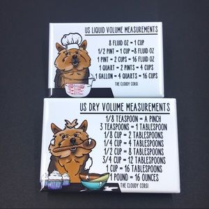 Yorkshire Terrier Yorkie Dog Kitchen Magnet Set Cooking Baking Chart Guide Decor